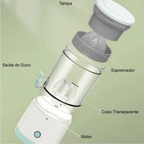 Espremedor de frutas elétrico portátil laranja extrator bivolt usb recarregável