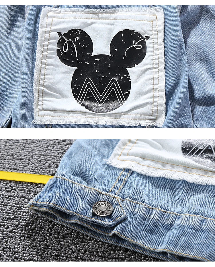 Jaqueta jeans infantil Mickey para meninos