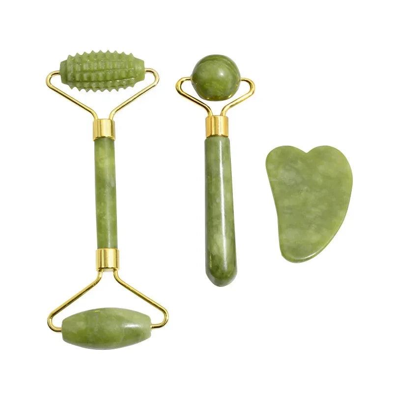 Rolo de jade natural para rosto e corpo,Gua Sha