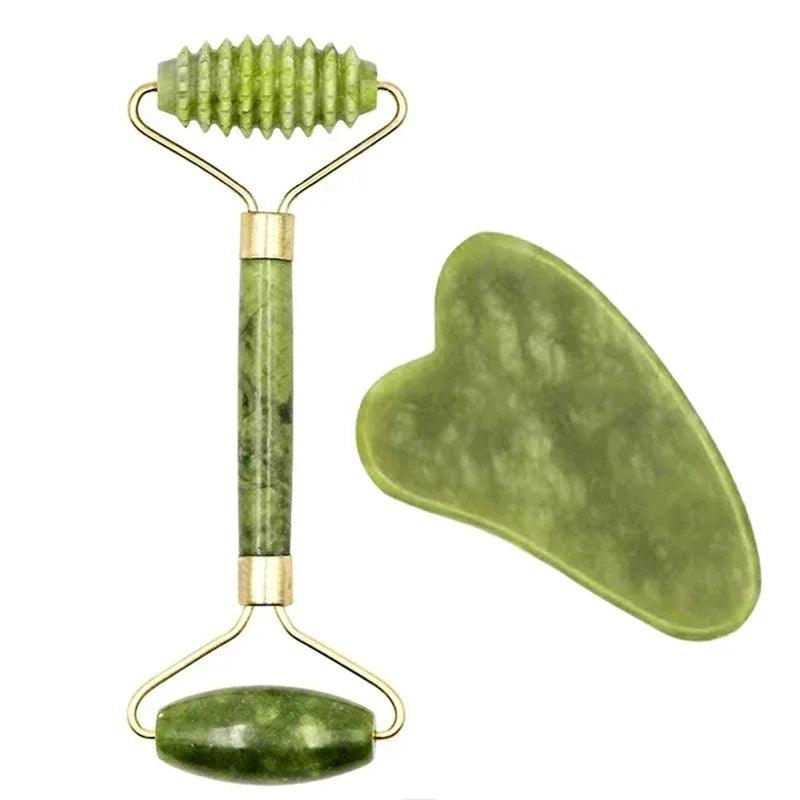 Rolo de jade natural para rosto e corpo,Gua Sha