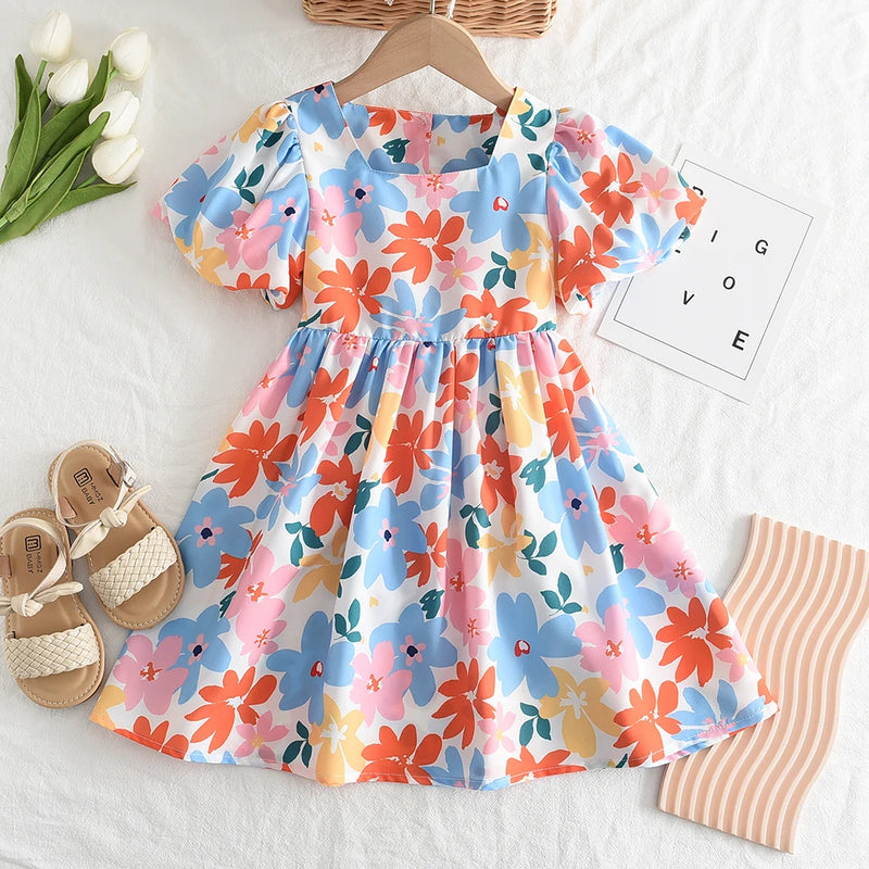 Vestido infantil Floral de Verão