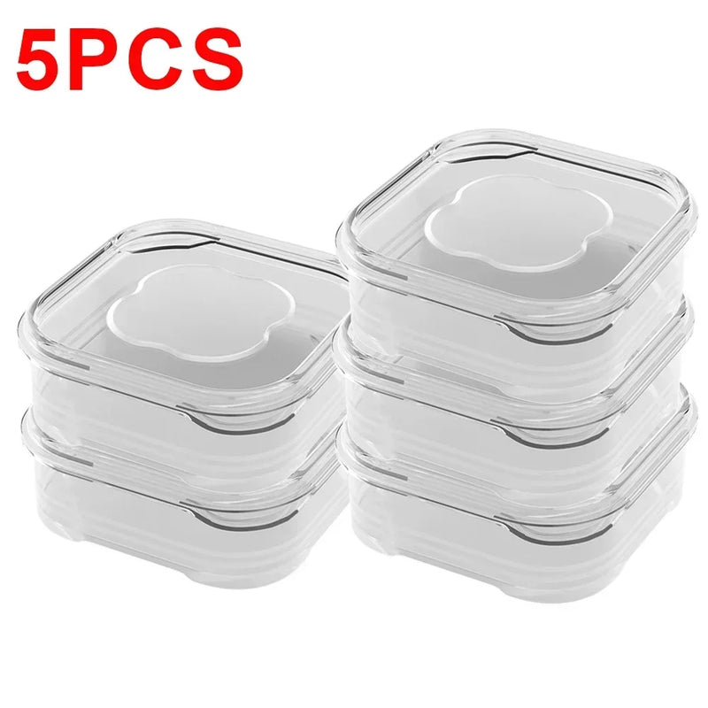 5/1Pcs Food Storage Containers With Lid Mini Transparent Fridge Meat Vegetable Fresh-Keeping Organizer Box For Kitchen Storage