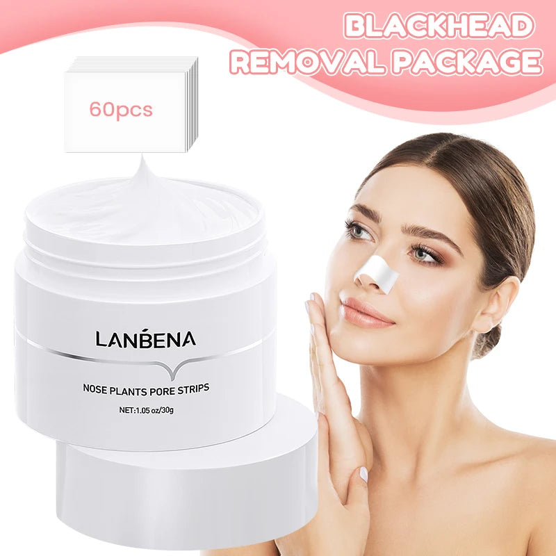 LANBENA Blackhead Remover Face Mask Pore Strip Black Mask Peeling Face Deep Cleansing Moisturizing Skin Care