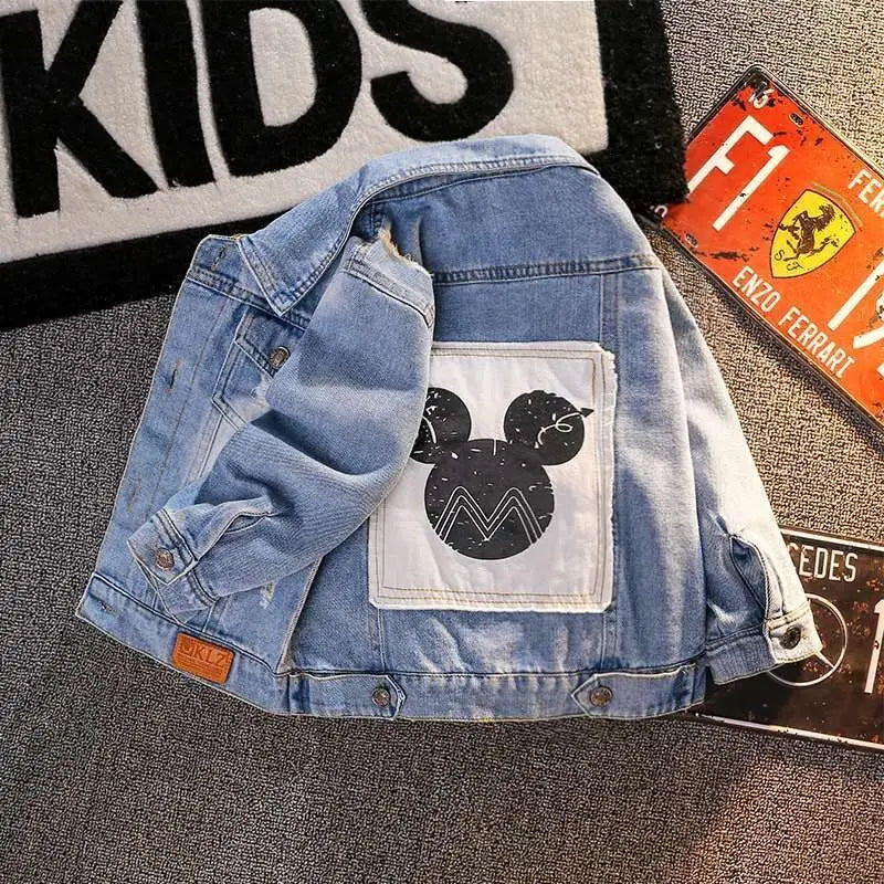 Jaqueta jeans infantil Mickey para meninos