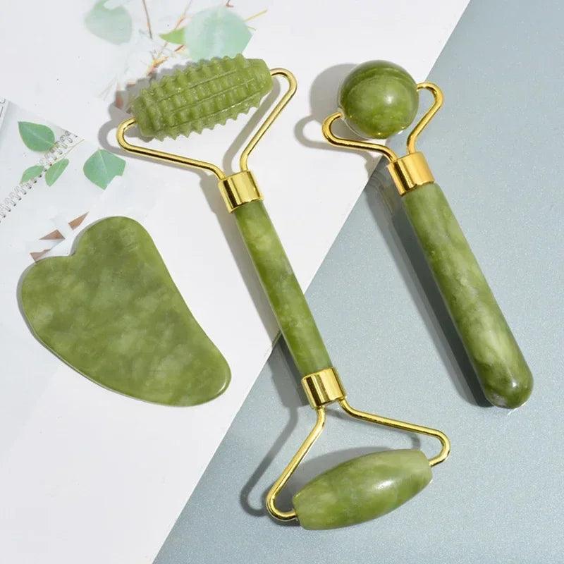 Rolo de jade natural para rosto e corpo,Gua Sha