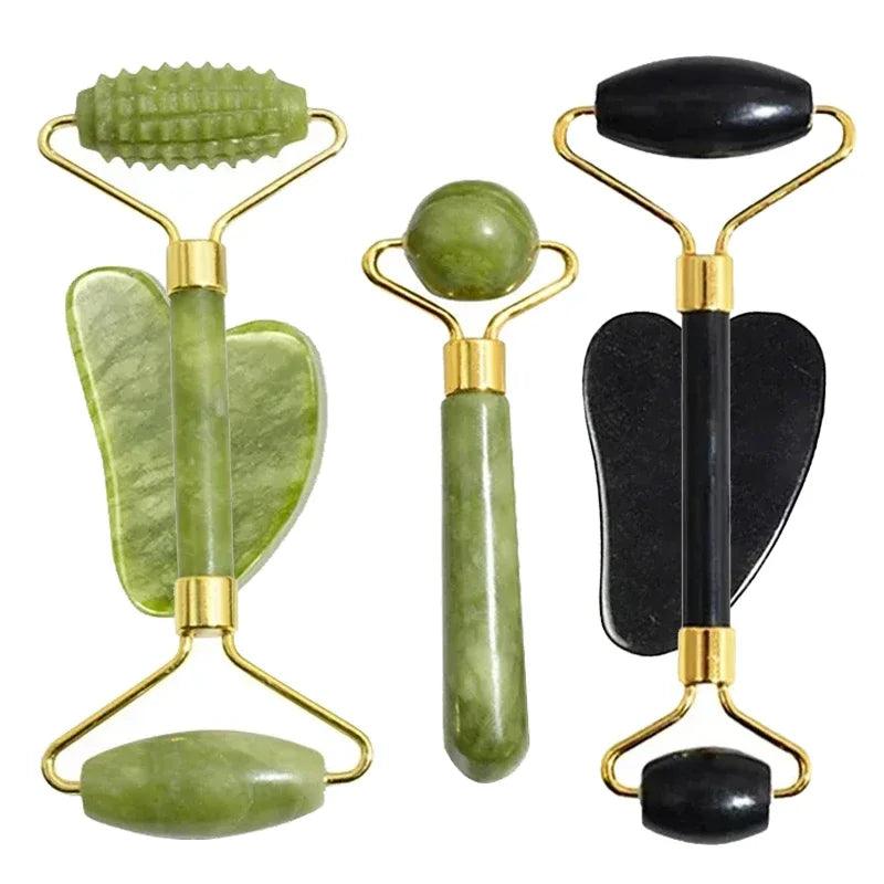 Rolo de jade natural para rosto e corpo,Gua Sha