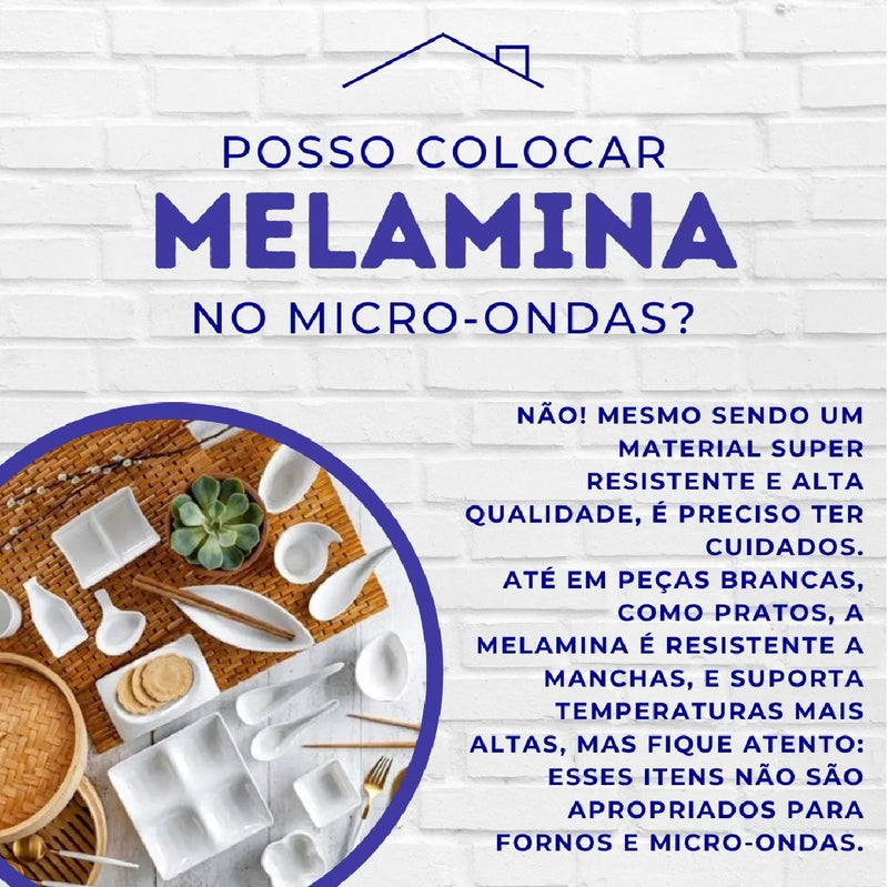 Jogo 6 Pratos de Sobremesa 18cm em Melamina Premium