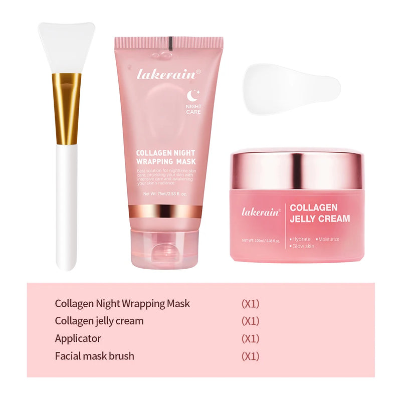 75ml Collagen Peel-off Mask Night Wrapping Facial Mud Firming mask Daily 100g Collagen Jelly Cream Hydrolyzed Collagen Skin Care