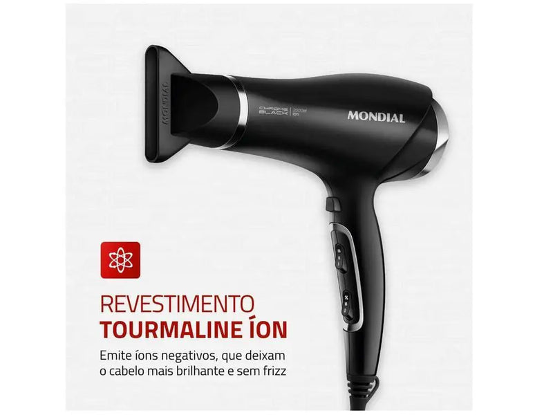 Secador de cabelo Mondial Tourmaline Ion Black-110V