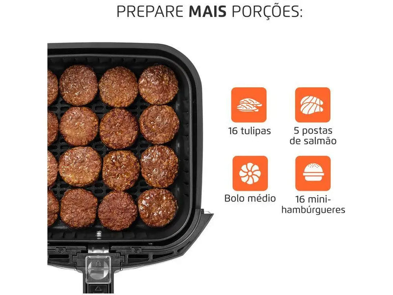 Fritadeira Elétrica Sem Óleo/Air Fryer Mondial Preta 4L com Timer - 110V