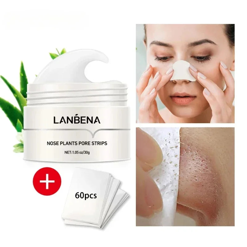 LANBENA Blackhead Remover Face Mask Pore Strip Black Mask Peeling Face Deep Cleansing Moisturizing Skin Care