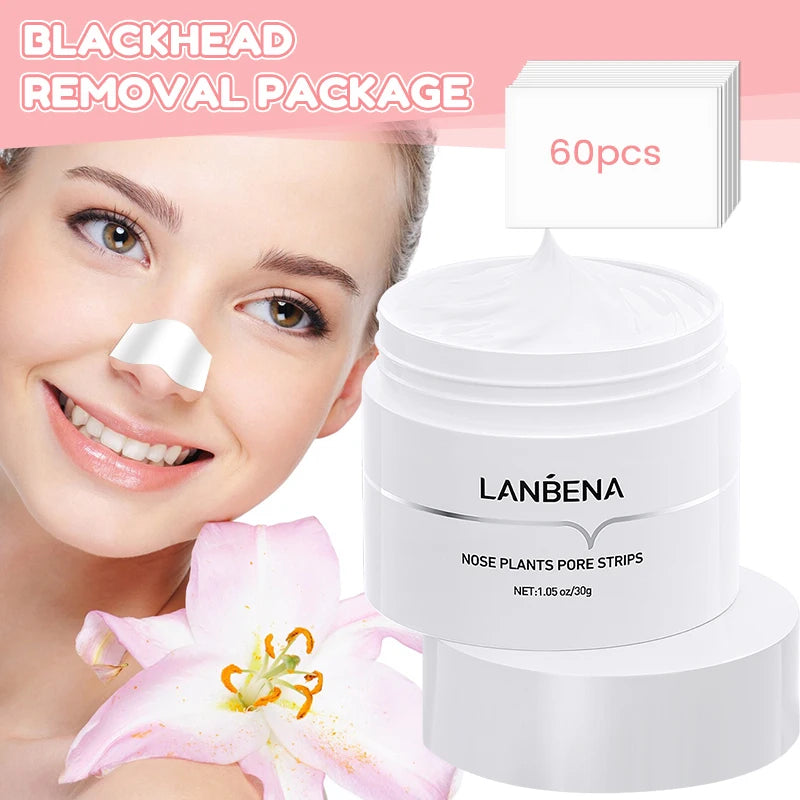 LANBENA Blackhead Remover Face Mask Pore Strip Black Mask Peeling Face Deep Cleansing Moisturizing Skin Care