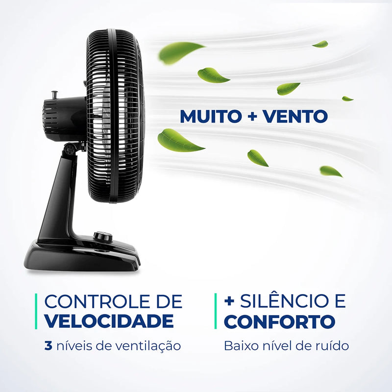 Ventilador de Mesa Mondial 40cmTurbo 6 pás VT-40-NB 127V