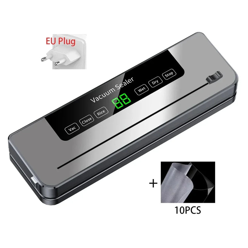 Electric Vacuum Sealer Dry/Wet Food Sealed Packaging Kitchen Food Storage Seal UV Sterilization Built-in Cutter Knife