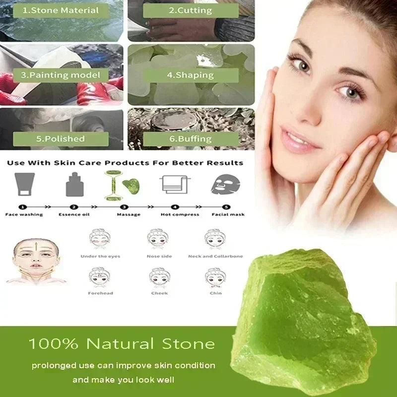 Rolo de jade natural para rosto e corpo,Gua Sha