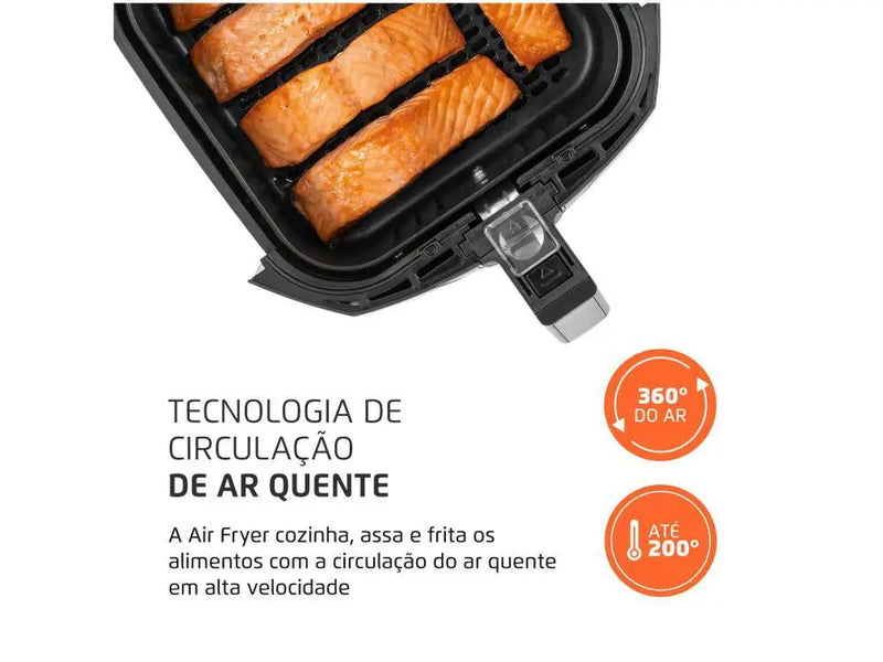 Fritadeira Elétrica Sem Óleo/Air Fryer Mondial Preta 4L com Timer - 110V